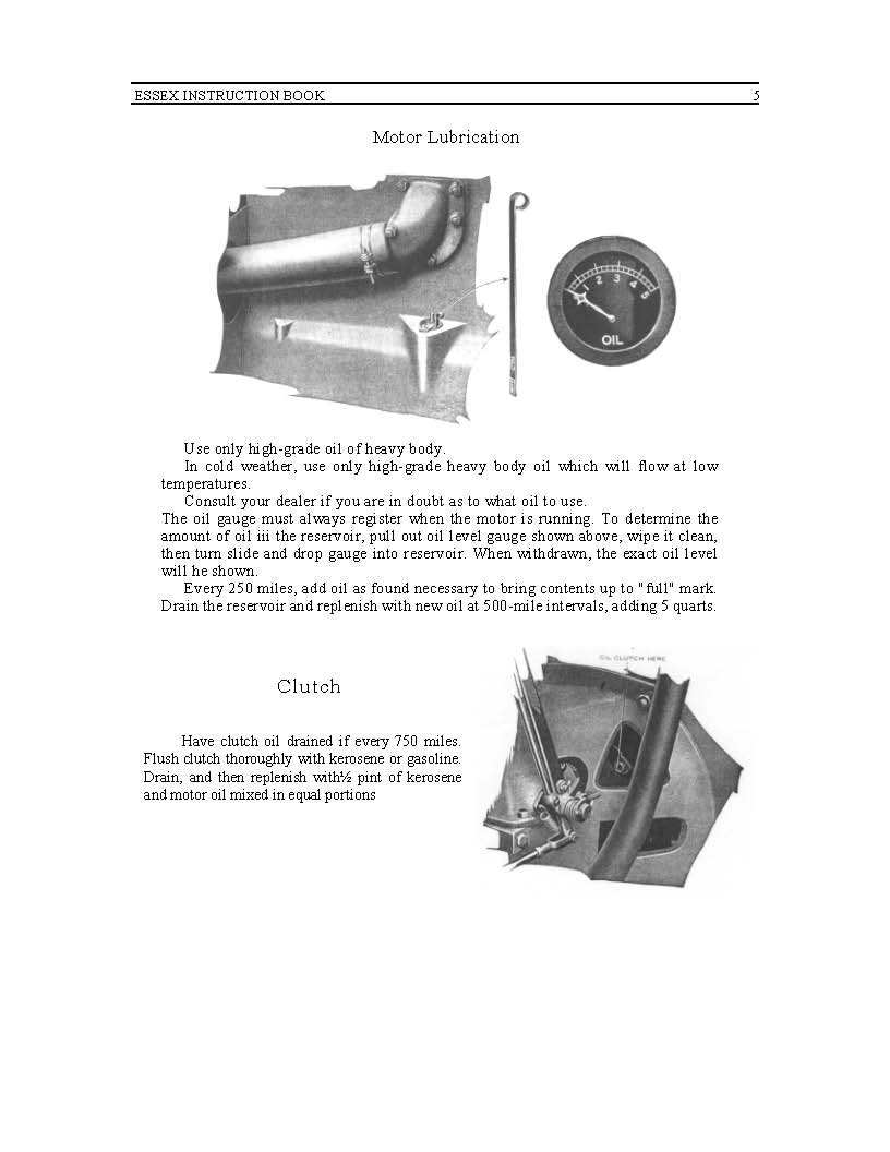 1926 Essex Automobile Instruction Manual Page 8